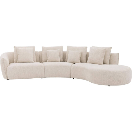 Goossens Bank Fay wit, stof, 1,5-zits, stijlvol landelijk met chaise longue rechts
