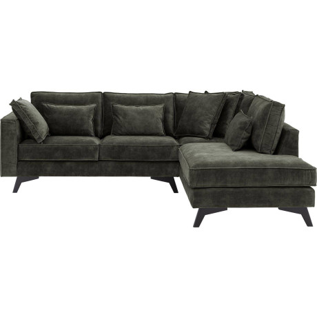 Goossens Bank Chambre groen, stof, 2-zits, elegant chic met ligelement rechts