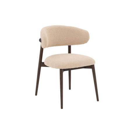 Goossens Stoel Diede bruin stof leuning, stijlvol landelijk