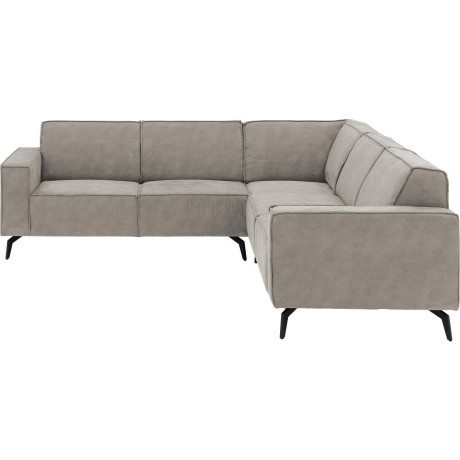 Goossens Hoekbank Hercules grijs, microvezel, 2-zits, modern design