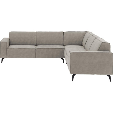 Goossens Hoekbank Hercules grijs, microvezel, 2,5-zits, modern design