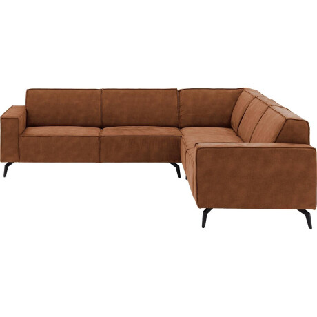 Goossens Hoekbank Hercules bruin, microvezel, 2,5-zits, modern design