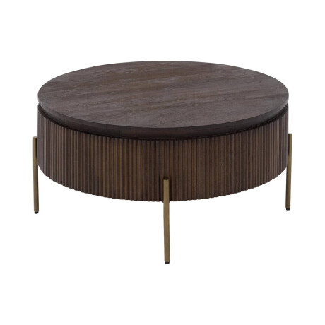Goossens Salontafel Dagmar rond, hout mango bruin,, 90 x 45 x 90 cm