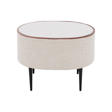 Goossens Nachtkastje Venus, Rond 51 cm b x 36 cm h x 42 cm d met inleg glasblad