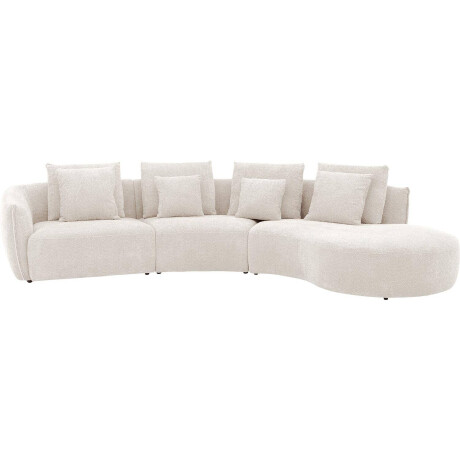 Goossens Bank Fay wit, stof, 1,5-zits, stijlvol landelijk met chaise longue rechts