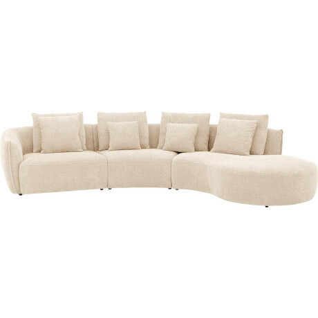 Goossens Bank Fay bruin, stof, 1,5-zits, stijlvol landelijk met chaise longue rechts