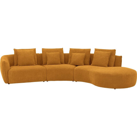 Goossens Bank Fay goud, stof, 1,5-zits, stijlvol landelijk met chaise longue rechts