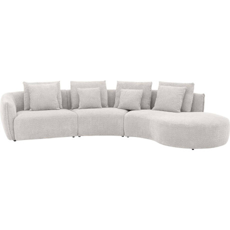 Goossens Bank Fay grijs, stof, 1,5-zits, stijlvol landelijk met chaise longue rechts