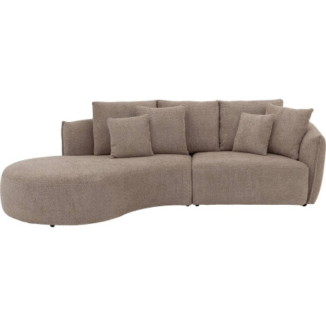 Goossens Bank Fay bruin, stof, 1,5-zits, stijlvol landelijk met chaise longue links
