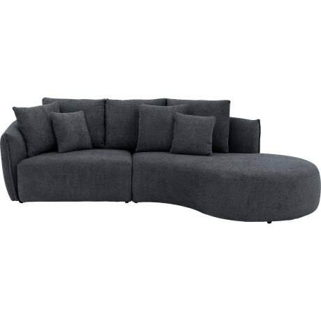 Goossens Bank Fay zwart, stof, 1,5-zits, stijlvol landelijk met chaise longue rechts