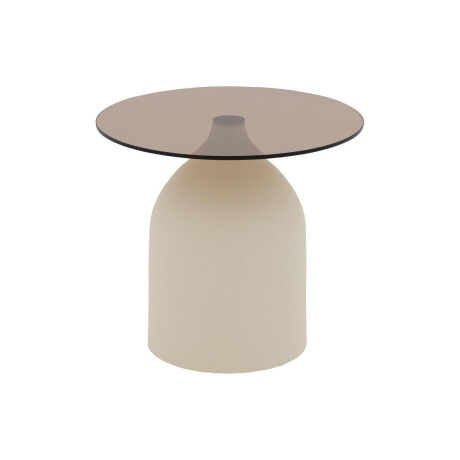 Goossens Salontafel Niva rond, glas grijs,, 50 x 45 x 50 cm