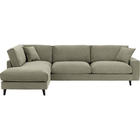 Goossens Bank Jonas groen, stof, 3,5-zits, urban industrieel met ligelement links