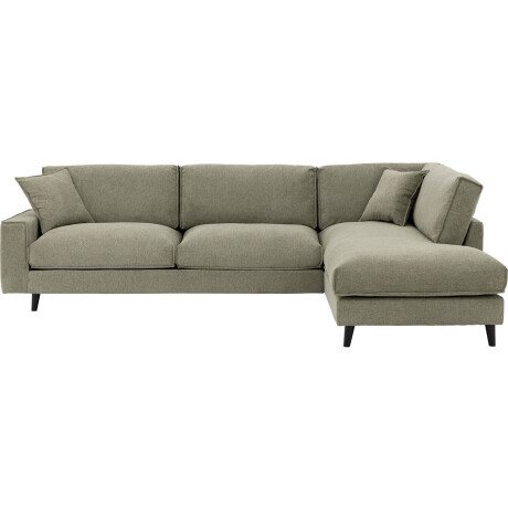 Goossens Bank Jonas groen, stof, 3,5-zits, urban industrieel met ligelement rechts