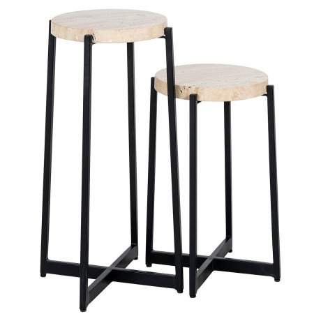 Richmond Bijzettafel 'Dillinger' Marmer, Set van 2 stuks