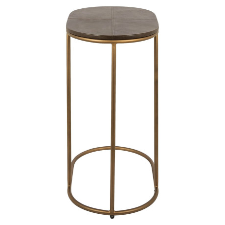 Richmond Ovale Bijzettafel 'Zillon' Leder, 55 x 35cm