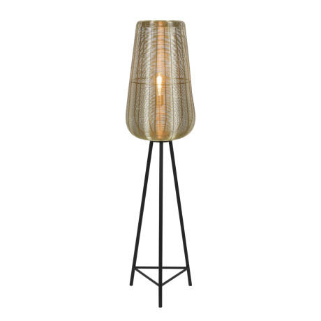 Light & Living Vloerlamp 'Adeta', goud+mat zwart, 147cm hoog