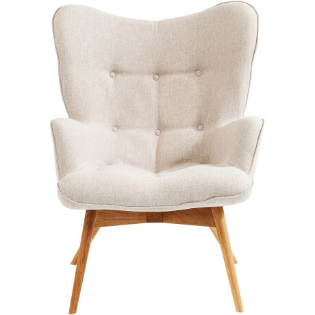 Kare Design SALE - Vicky Fauteuil - Gemêleerde Stof Beige - Eikenhouten Poten
