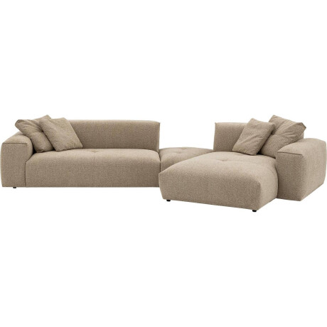 Goossens Bank Lago bruin, stof, 3,5-zits, met chaise longue rechts