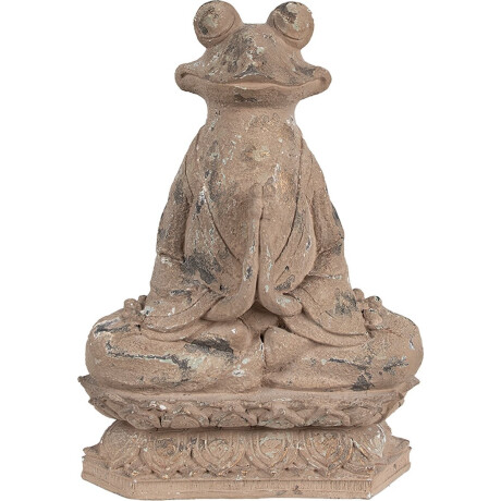 Clayre & Eef Decoratie Beeld Kikker 27x17x37 cm Bruin Polyresin