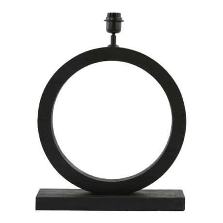 Light & Living Tafellamp 'Tinar' Mangohout, 55cm, kleur Mat Zwart (excl. kap)