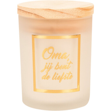 Geurkaars - Small scented candle - Oma, jij bent de liefste - Wit goud - 8x6x6cm