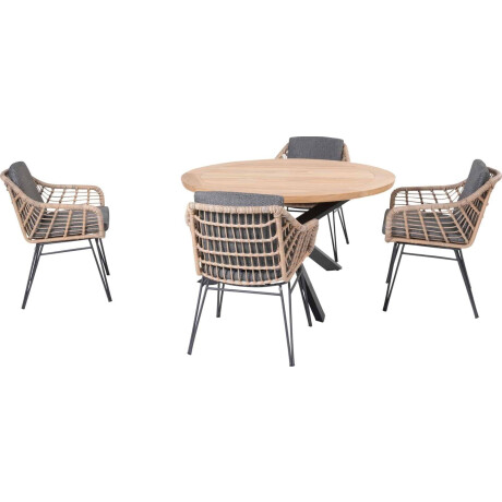 4 Seasons Outdoor Tuinset Cottage Prado  Teak-Anthracite 130 cm