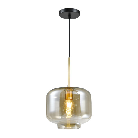 QUVIO Hanglamp met glazen kap - Metaal - Glas - Amber