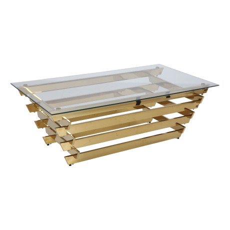 Artistiq Salontafel 'Sheneka' Glas, 130 x 70cm, kleur Goud