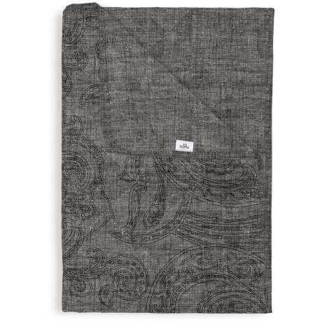 Zohome Bed Sprei Paisley-di-Lino - Bedsprei 2 persoons - Paisley print - 270x260 - Grijs