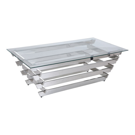 Artistiq Salontafel 'Sheneka' Glas, 130 x 70cm, kleur Zilver