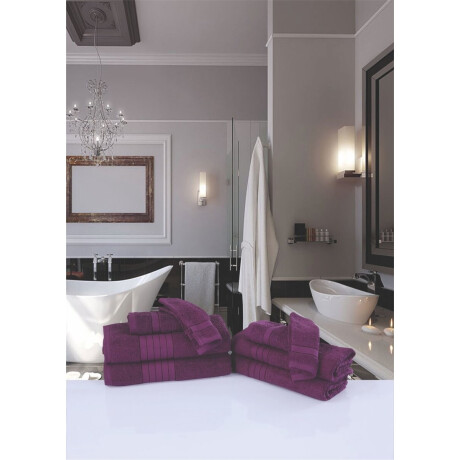 Good Morning uni handdoek effen kleur - Handdoekenset 8 - Bordeaux - Badstof