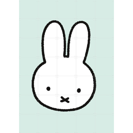 IXXI Hallo Nijntje Groen, Nijntje - 100 x 140 cm - Gratis ophangtool - Grote wanddecoratie en posters - Minimalistisch, Illustraties, Speels