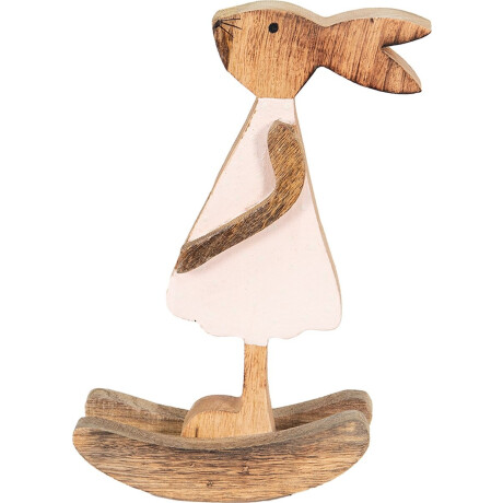 Clayre & Eef Beeld Konijn 14x7x25 cm Bruin Roze Hout