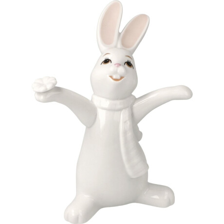 Goebel - Pasen | Decoratief beeld / figuur Haas Snow White - Oh Happy Day | Porselein - 14cm