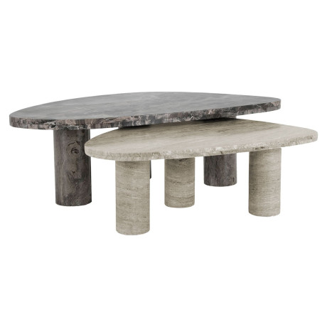 Richmond Organische Salontafel 'Nazario' Marmer, Set van 2 stuks