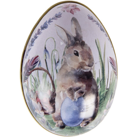 Clayre & Eef Decoratie Beeld Ei 5x6x4 cm Grijs Metaal