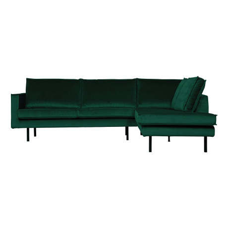 BePureHome Hoekbank 'Rodeo' Rechts, Velvet, kleur Green Forest