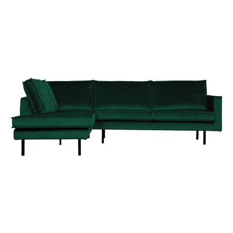 BePureHome Hoekbank 'Rodeo' Links, Velvet, kleur Green Forest