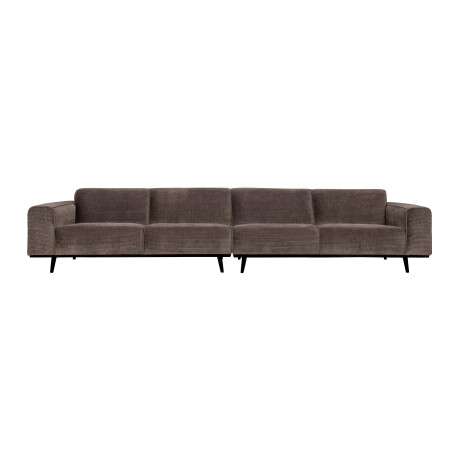 WOOOD Bank 'Statement' 4-zits XL, Rib, kleur Taupe