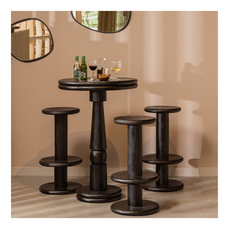 WOOOD Barkruk 'Kolby' Mangohout, 40cm, kleur Zwart