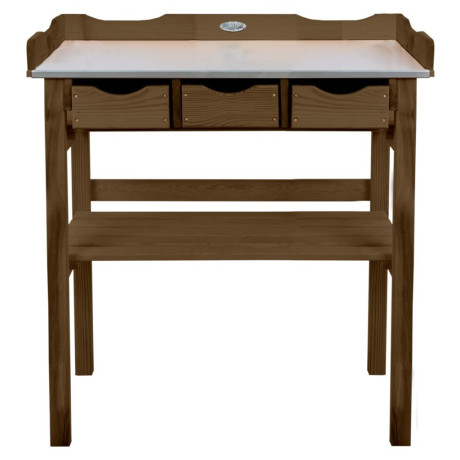 Esschert Design Oppottafel met lades bruin