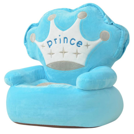 vidaXL Kinderstoel prins pluche blauw