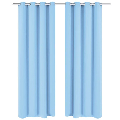 vidaXL Gordijnen met metalen ringen verduisterend 135x175 turquoise 2 st