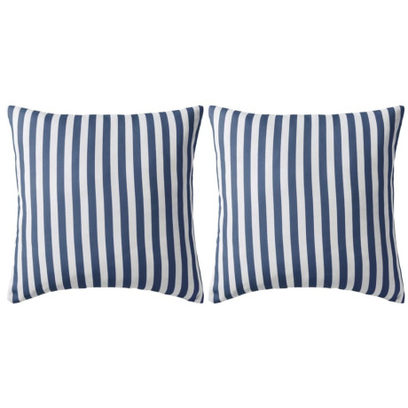 vidaXL Buitenkussens 45x45 cm gestreept marineblauw 2 st