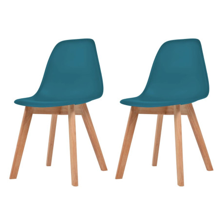 vidaXL Eetkamerstoelen 2 st kunststof turquoise