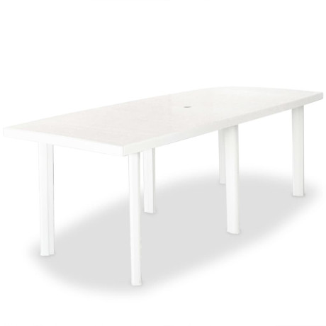 vidaXL Tuintafel 210x96x72 cm kunststof wit