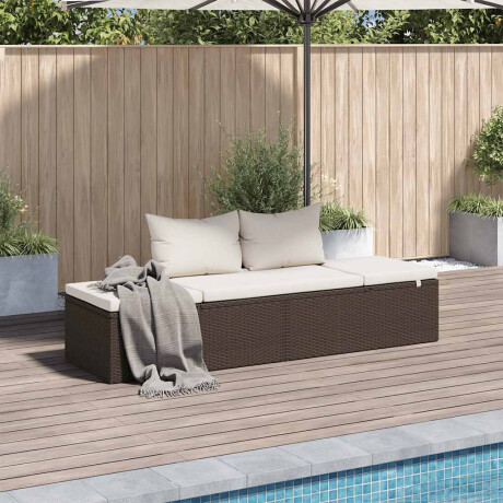 vidaXL Tuinbed 195x60 cm poly rattan bruin