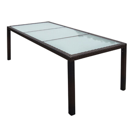 vidaXL Tuintafel 190x90x75 cm poly rattan en glas bruin