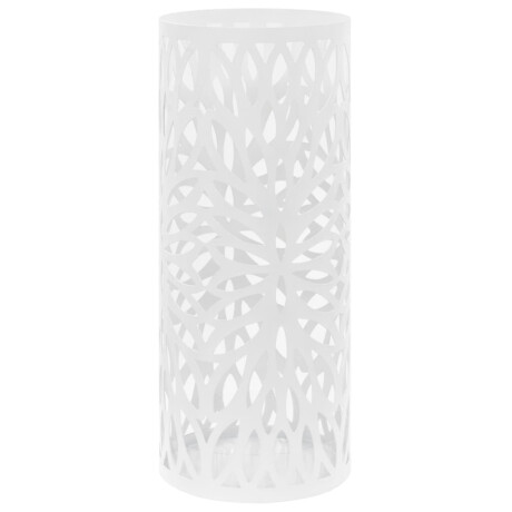 vidaXL Parapluhouder bladeren staal wit