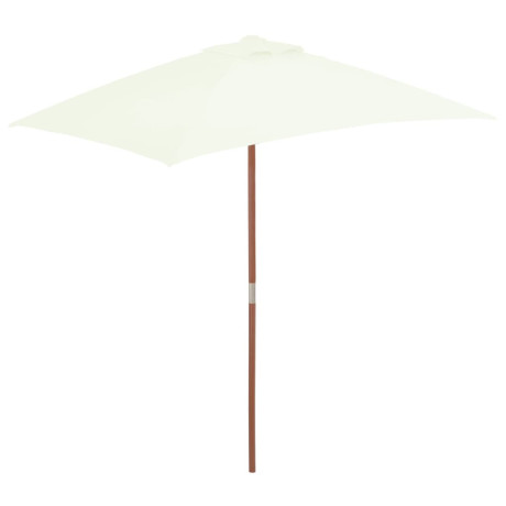 vidaXL Parasol met houten paal 150x200 cm zandkleurig